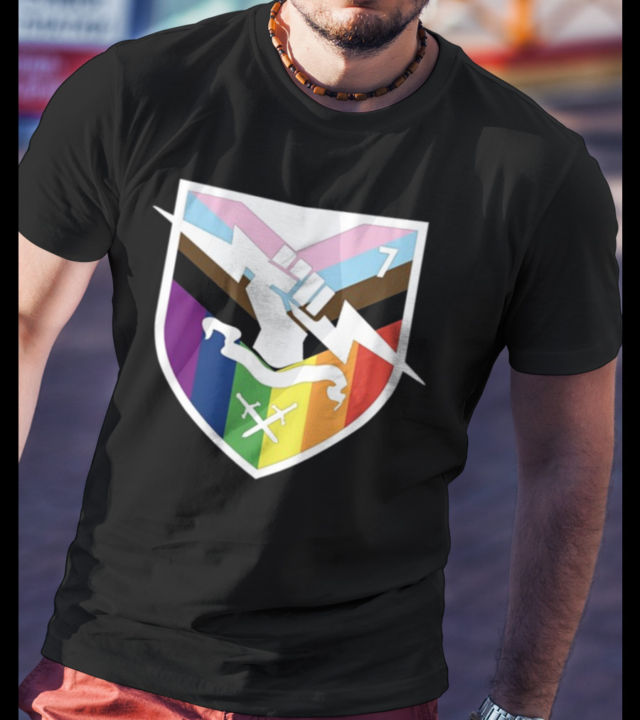 Bungie Pride Progress Flag Fist Lightning Shield T-Shirt