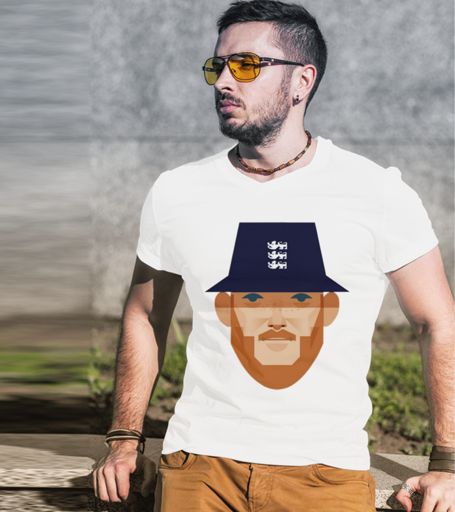 Stanley Chow Ben Stokes England Cricket Hat Three Lions T-Shirt