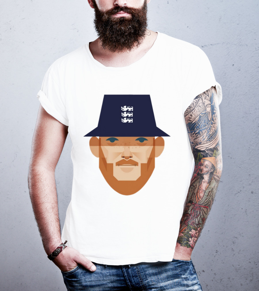 Stanley Chow Ben Stokes England Cricket Hat Three Lions T-Shirt
