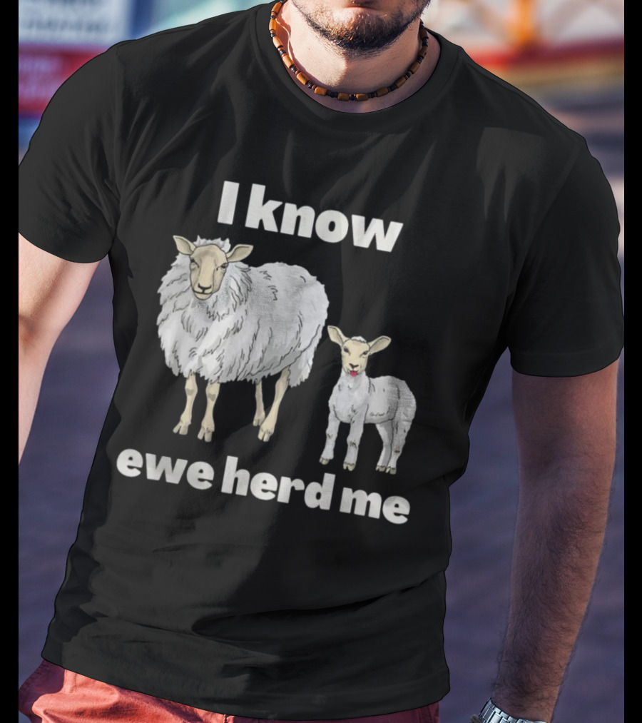 I Know Ewe Herd Me Funny Sheep Farmer Fathers Day Dad Jokes T-Shirt