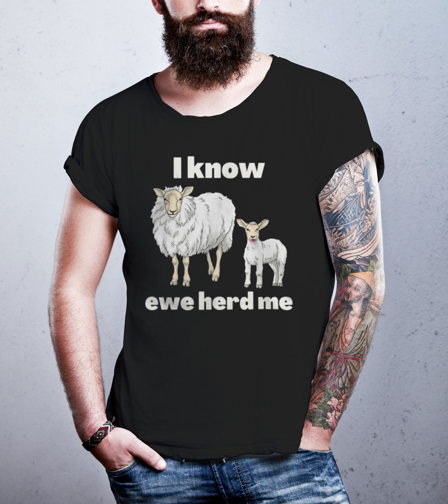 I Know Ewe Herd Me Funny Sheep Farmer Fathers Day Dad Jokes T-Shirt