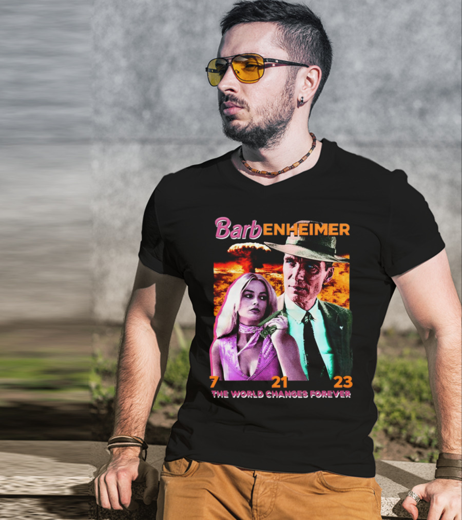 Barbenheimer The World Changes Forever 7 21 23 T-Shirt