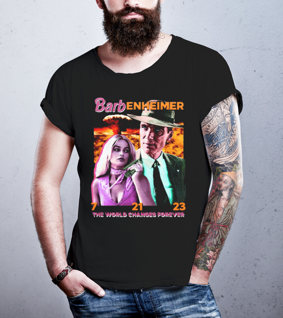 Barbenheimer The World Changes Forever 7 21 23 T-Shirt