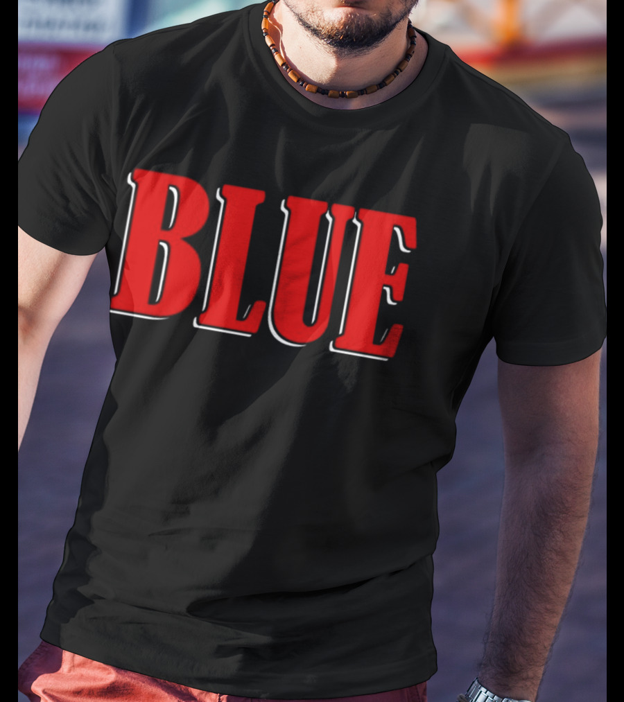 G Perico Blue Red Block Text T-Shirt