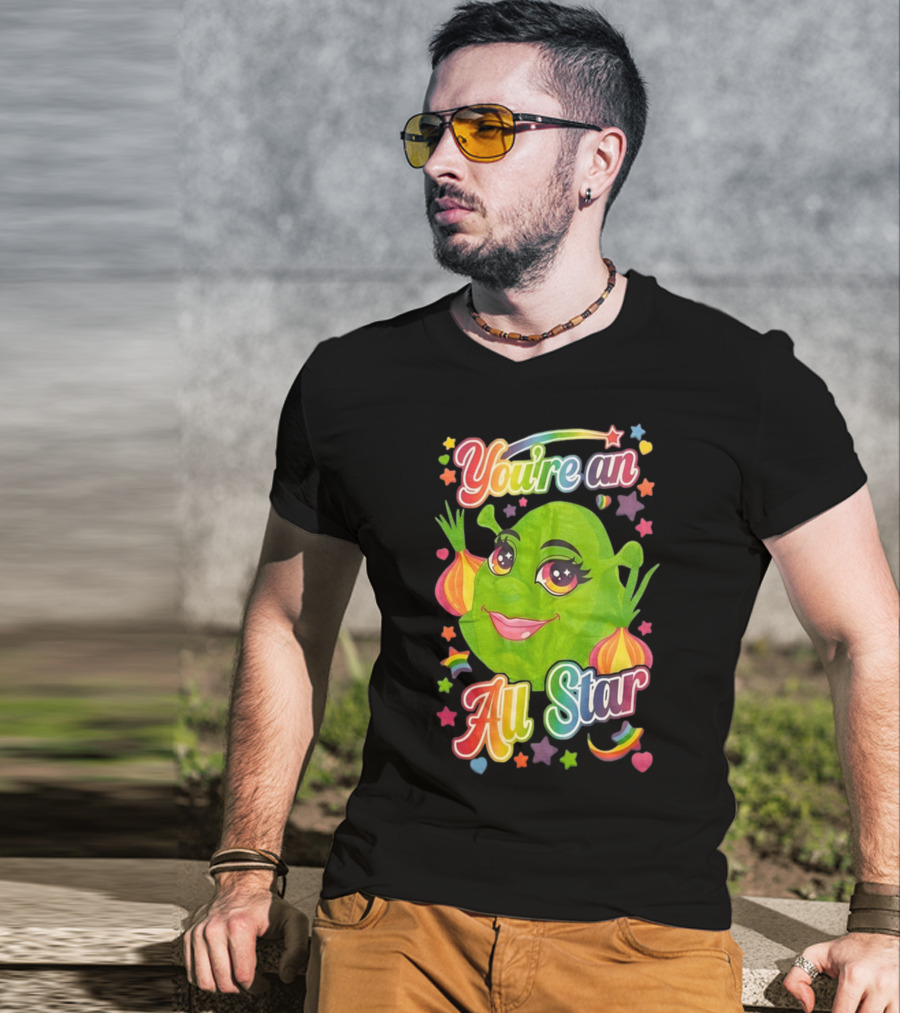 You're An All Star Shrek Rainbow Emojis T-Shirt
