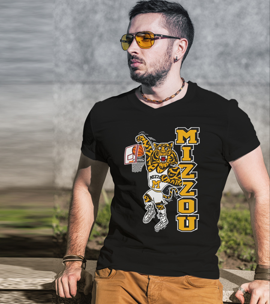 Mizzou Missouri Tiger Basketball Slam Dunk T-Shirt