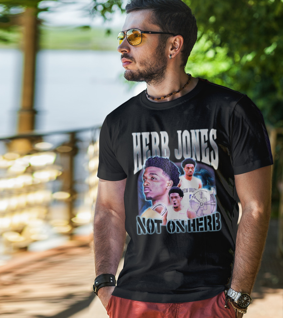 Herb Jones Not On Herb New Orleans Basketball Player Collage T-Shirt