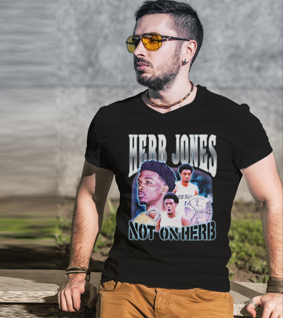 Herb Jones Not On Herb New Orleans Basketball Player Collage T-Shirt