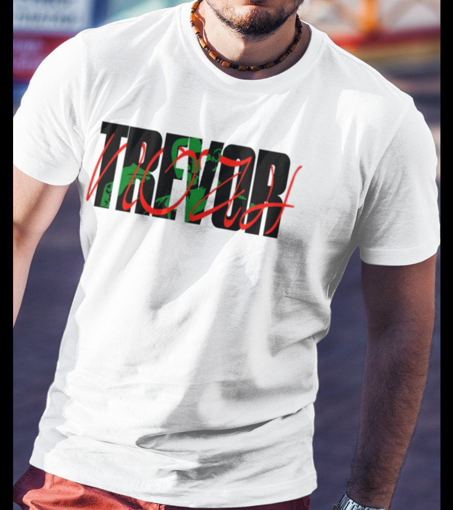 Trevor Noah With Green Art And Red Script T-Shirt