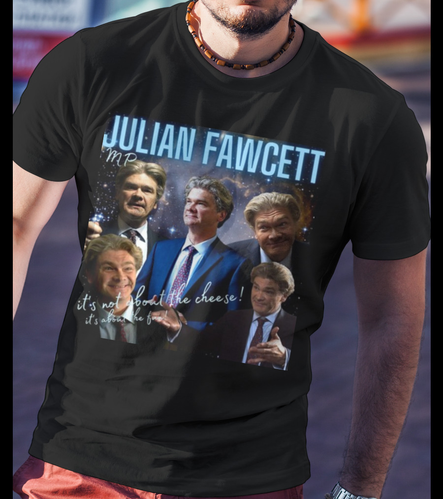 Julian Fawcett Mp It's Not About The Cheese It's About The Fun Multi-Pose Universe T-Shirt