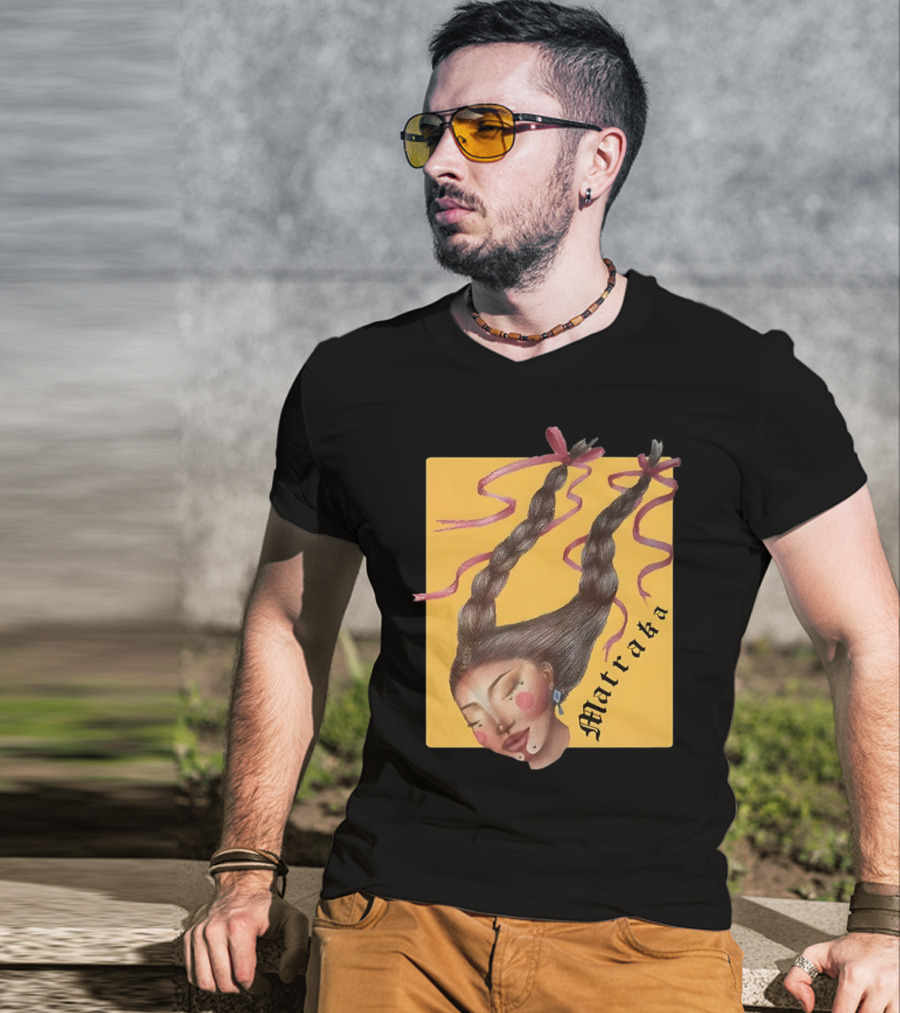 Matraka Braided Hair Art With Golden Background T-Shirt