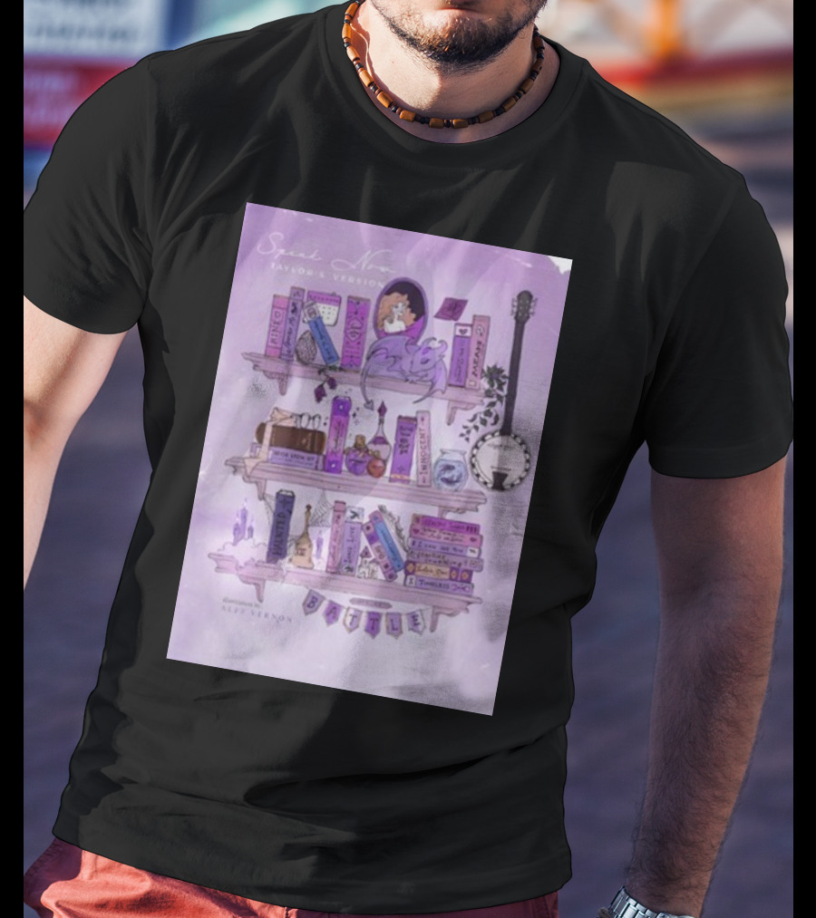 Bookshelf Of Speak Now Taylor's Version Illustrated By Alfie Vernon T-Shirt