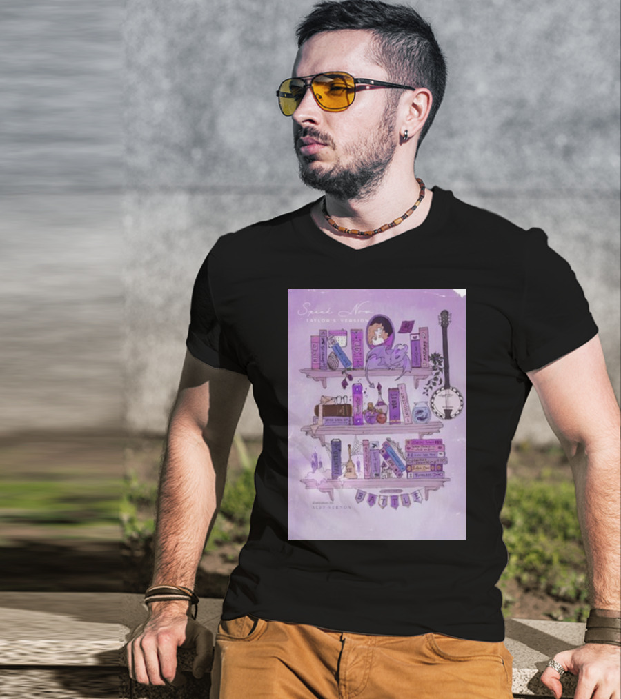 Bookshelf Of Speak Now Taylor's Version Illustrated By Alfie Vernon T-Shirt