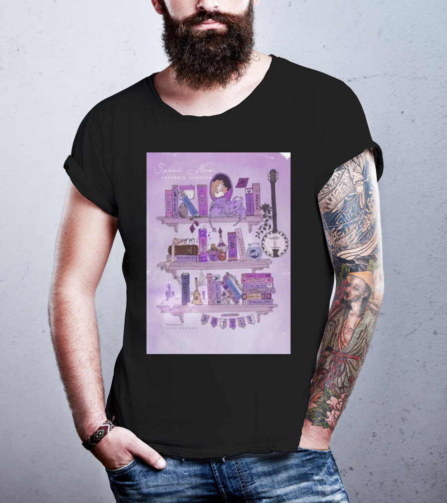 Bookshelf Of Speak Now Taylor's Version Illustrated By Alfie Vernon T-Shirt