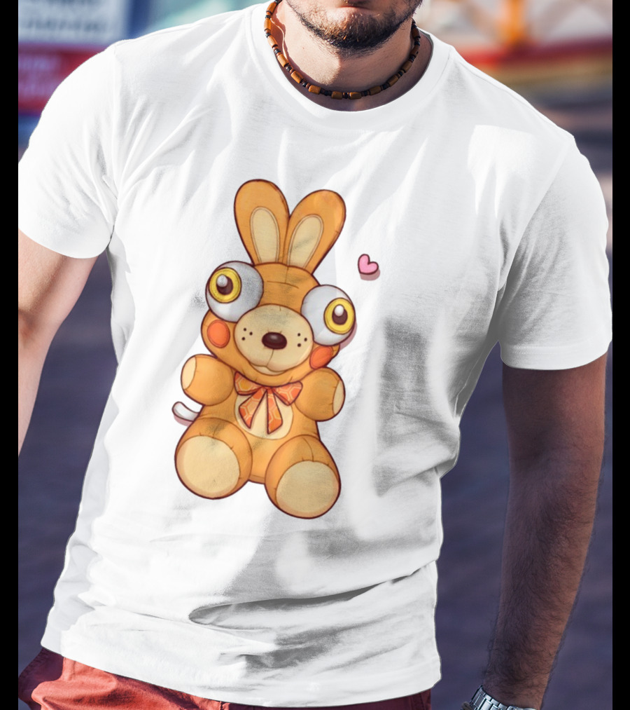 Bad Plushie Lover Quirky Bunny With Heart Eyes T-Shirt