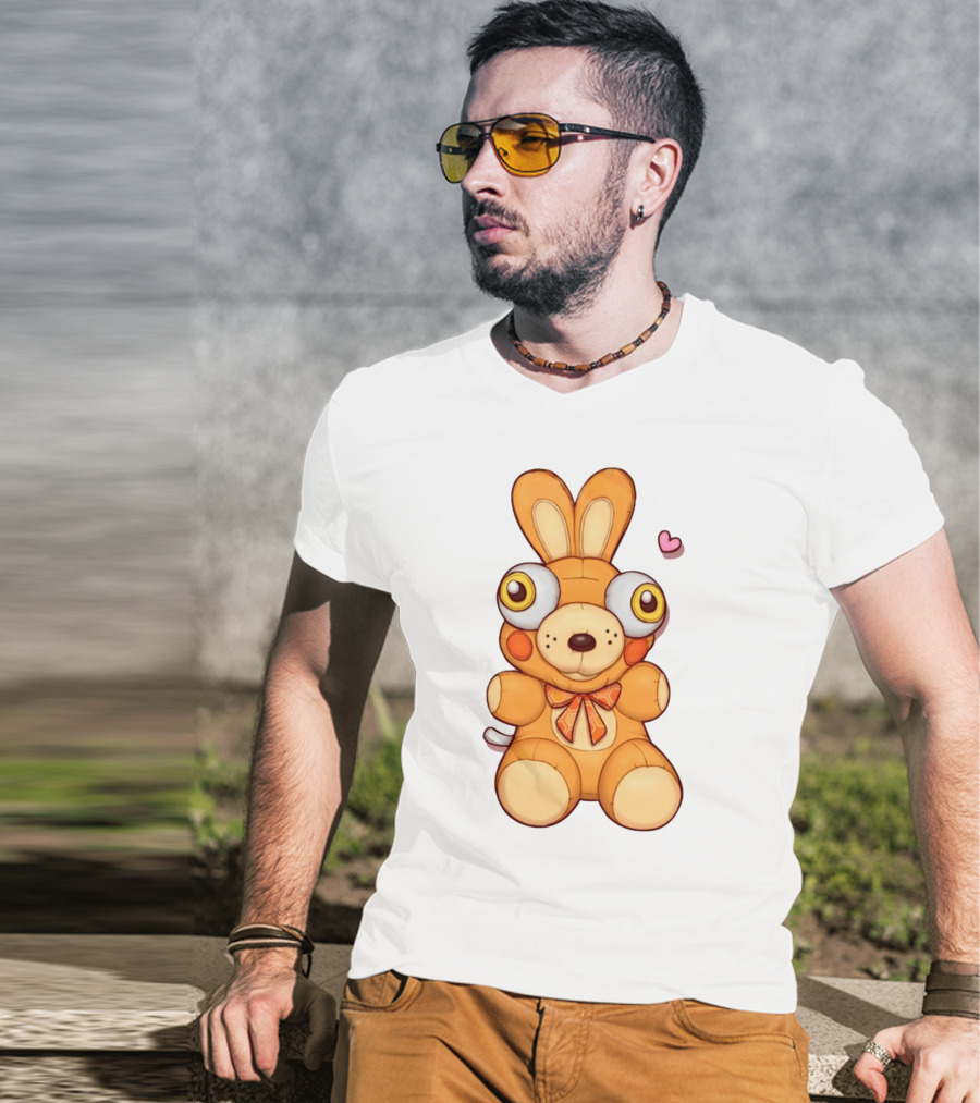 Bad Plushie Lover Quirky Bunny With Heart Eyes T-Shirt