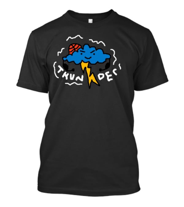 THUNDER Basketball Cloud With Lightning Bolt T-Shirt