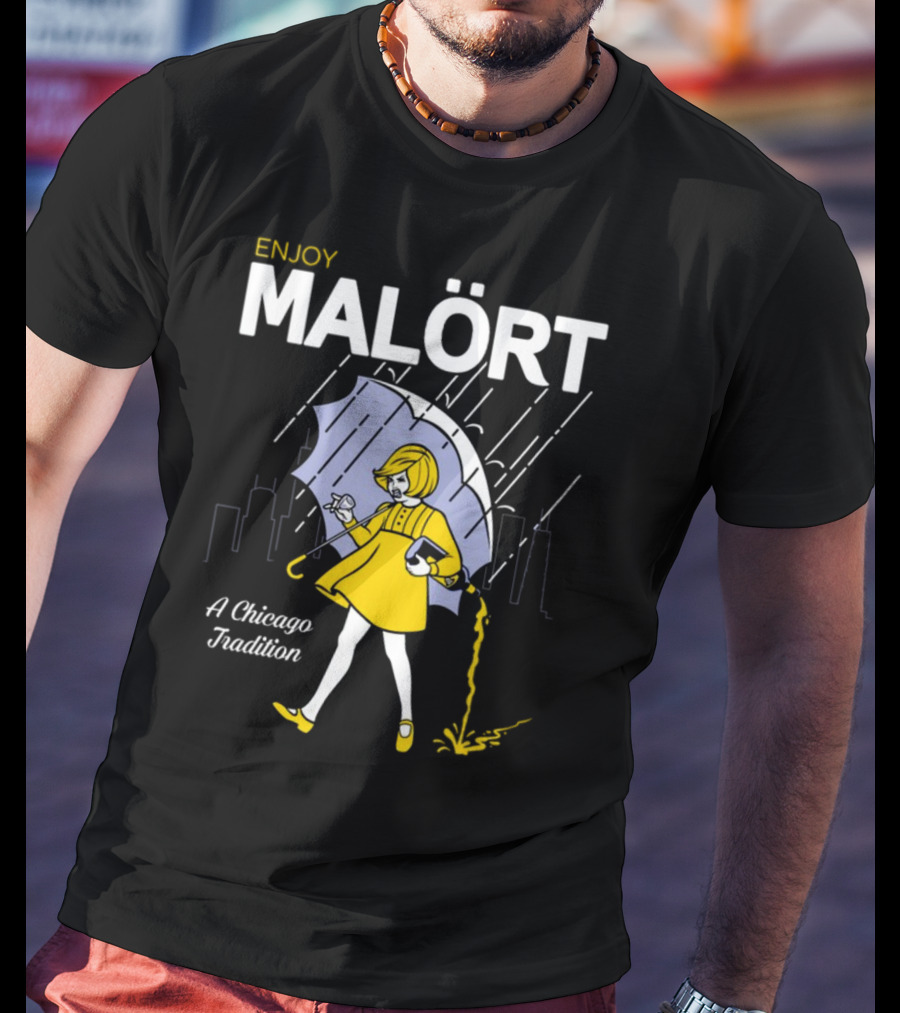 Enjoy Malört A Chicago Tradition Rainy City Street T-Shirt