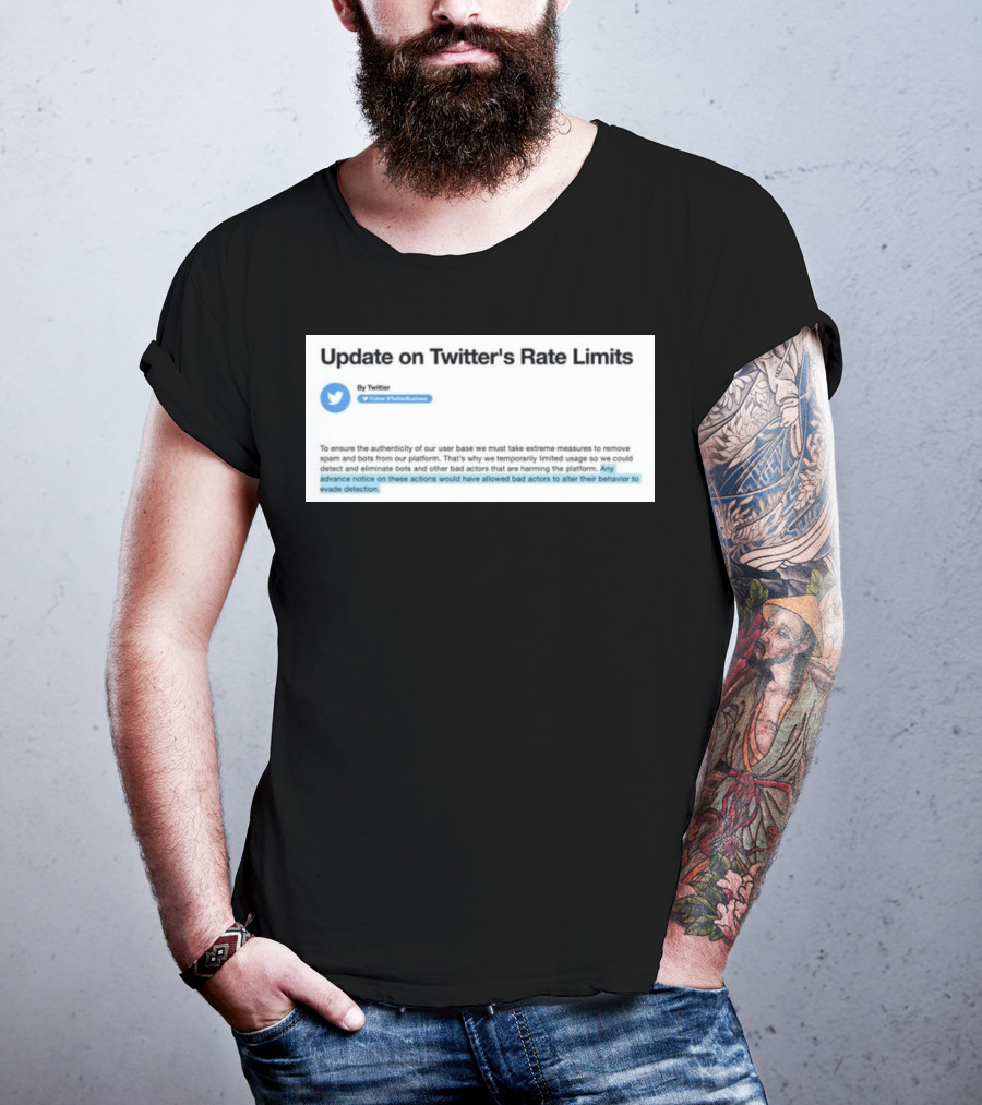 Twitter's Rate Limits Response And Security Measures Update T-Shirt
