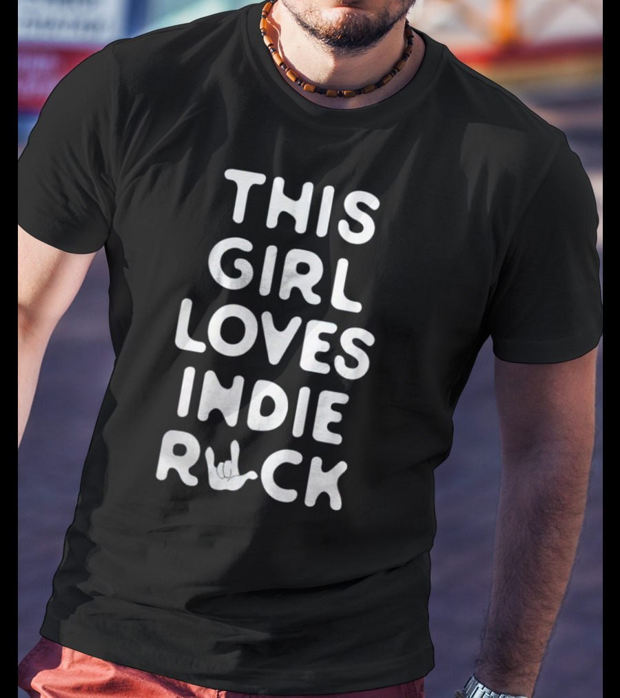 JammerJammy This Girl Loves Indie Rock With Hand Sign T-Shirt
