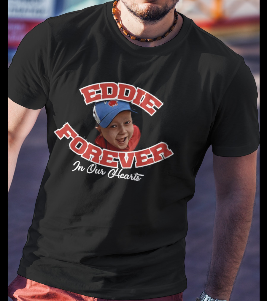 Eddie Forever Blue Cap Smiling Face Heartwarming Memory T-Shirt