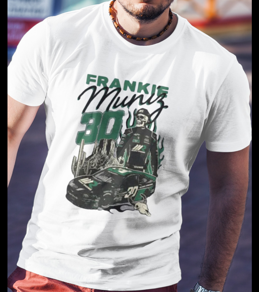 Frankie Muniz Racing Skeleton 30 Desert Car Cactus Skull T-Shirt