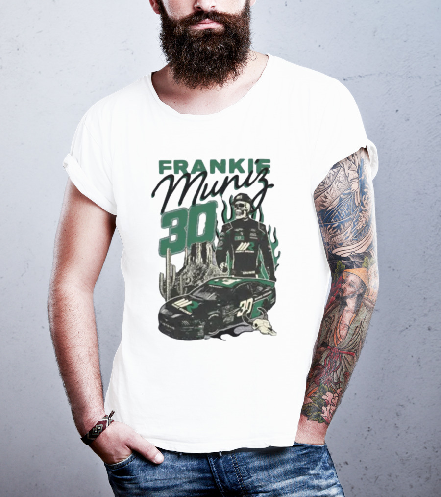 Frankie Muniz Racing Skeleton 30 Desert Car Cactus Skull T-Shirt