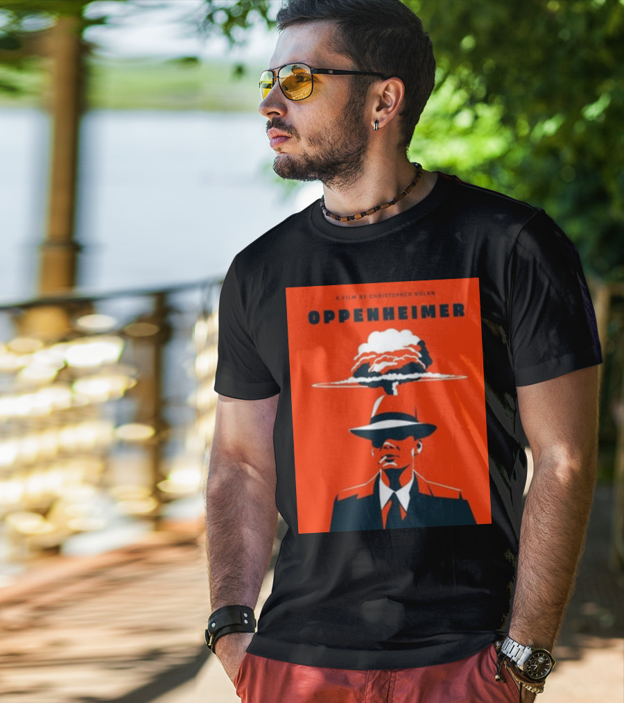 A Film By Christopher Nolan Oppenheimer Nuclear Explosion Iconic T-Shirt