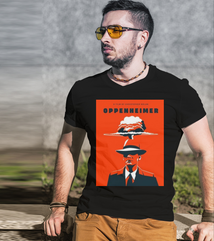 A Film By Christopher Nolan Oppenheimer Nuclear Explosion Iconic T-Shirt