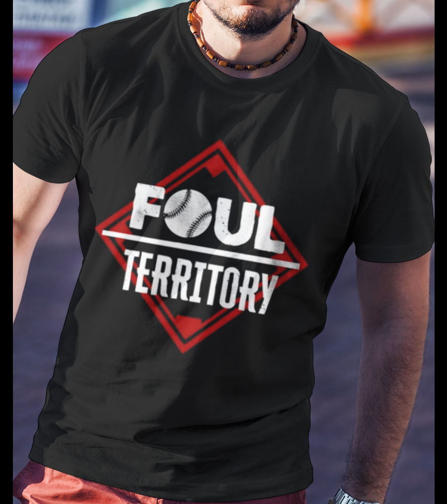 Foul Territory Baseball Diamond Red T-Shirt