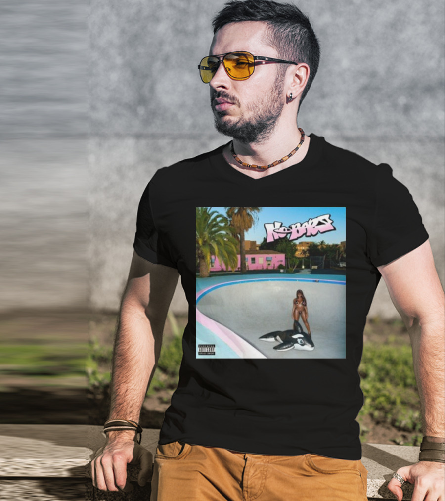 Thegirljt No Bars Inflatable Whale Pool Void Pink House Palm Trees T-Shirt