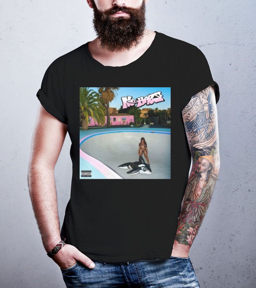 Thegirljt No Bars Inflatable Whale Pool Void Pink House Palm Trees T-Shirt