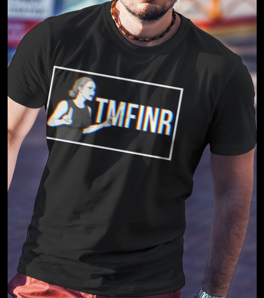 TMFINR Meme Glitch Effect Woman Pointing T-Shirt