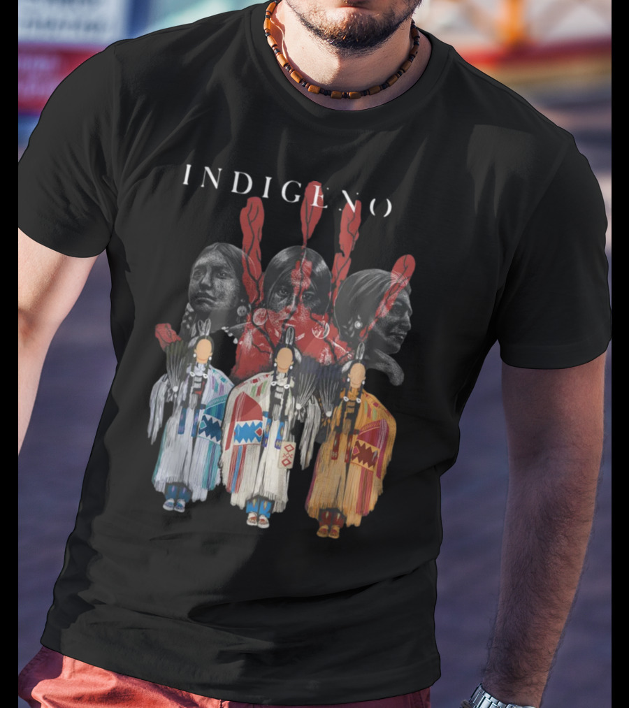 INDIGENO Native American Indigenous Red Hand Indian Ravens T-Shirt
