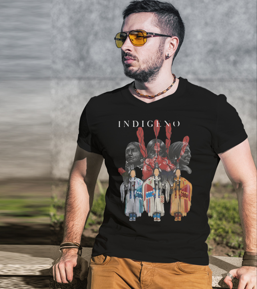 INDIGENO Native American Indigenous Red Hand Indian Ravens T-Shirt