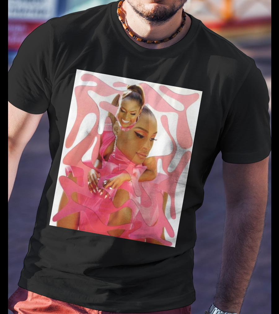 Ian Woods Issa Rae At The Barbie Fragmented Pink T-Shirt