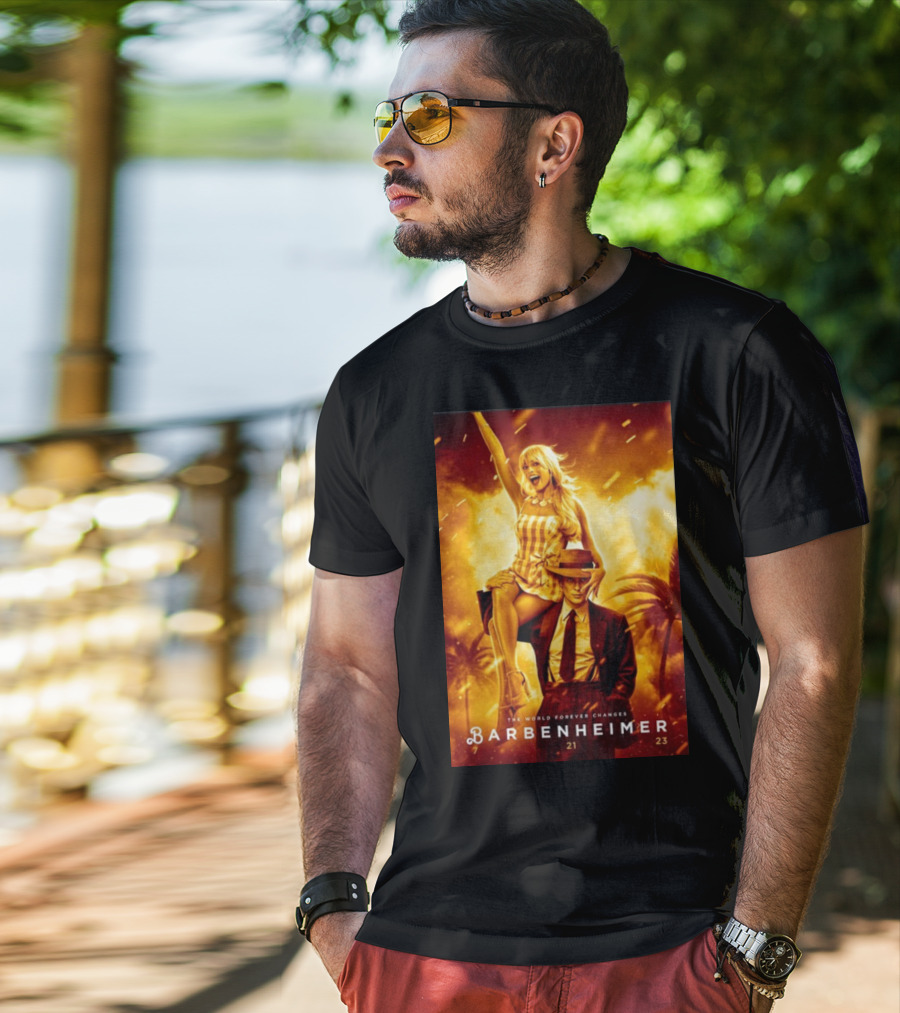 Barbenheimer 7 21 23 The World Forever Changes Stevereevesart T-Shirt
