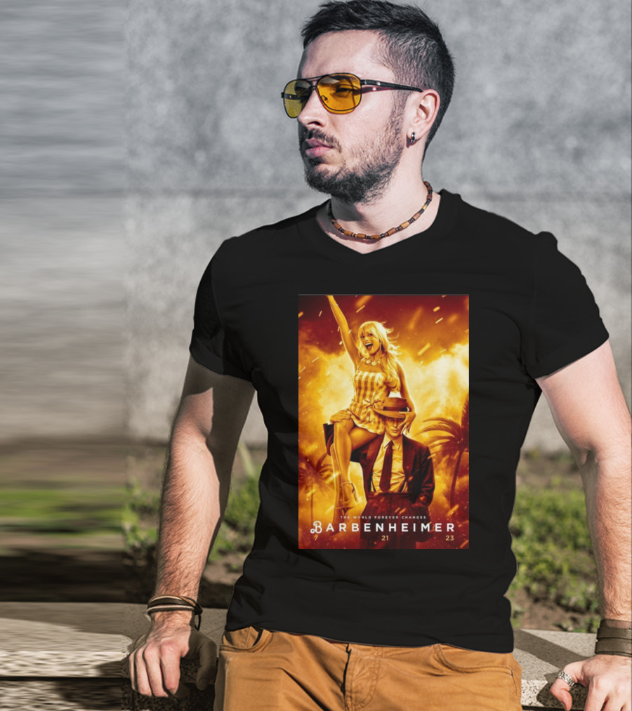 Barbenheimer 7 21 23 The World Forever Changes Stevereevesart T-Shirt