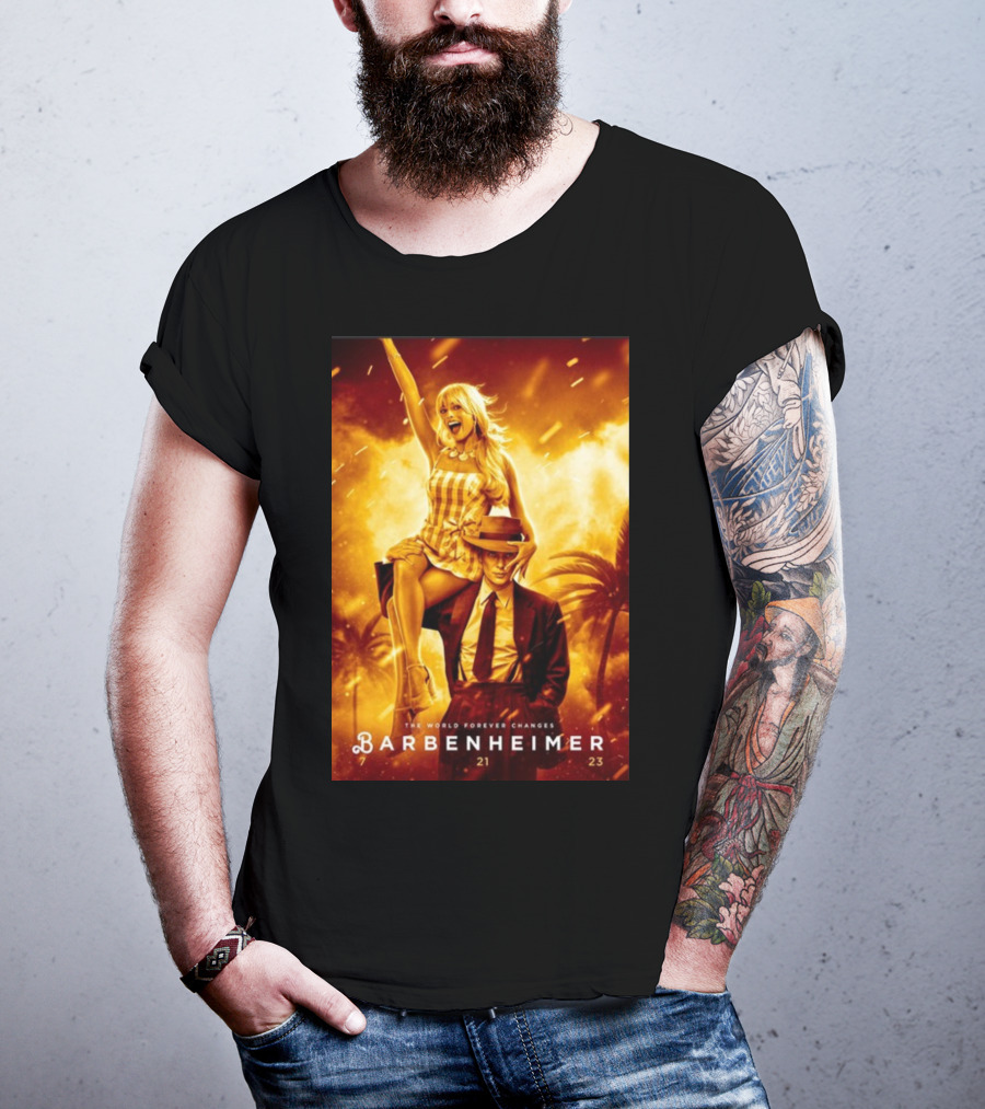 Barbenheimer 7 21 23 The World Forever Changes Stevereevesart T-Shirt