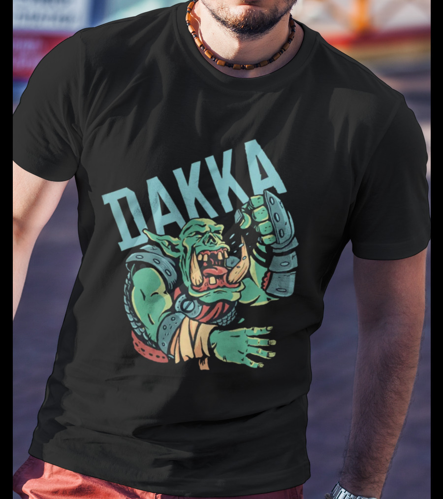 Dakka Ork Battle Cry Power Fist Armor T-Shirt