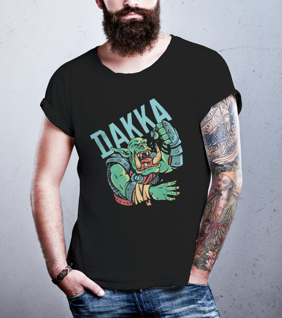 Dakka Ork Battle Cry Power Fist Armor T-Shirt