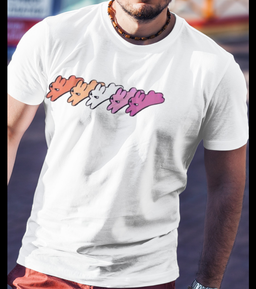 Dz Lesbit Gradient Bunny Icons T-Shirt