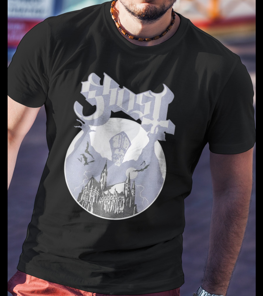 Ghost Opus Pastel Raglan Cathedral And Cardinal Bat T-Shirt