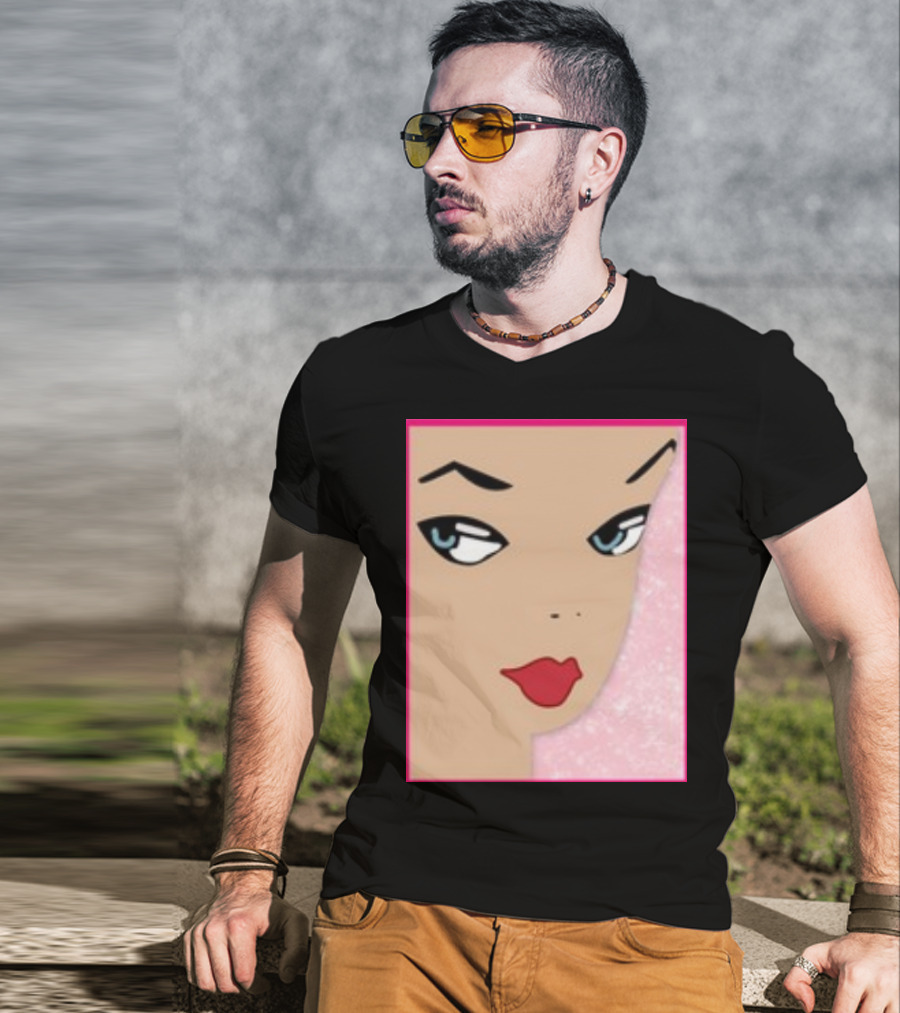 Ryan Gosling Wearing Barbie Face T-Shirt
