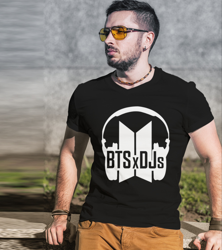 BTS X DJs Headphones Logo Collaboration T-Shirt