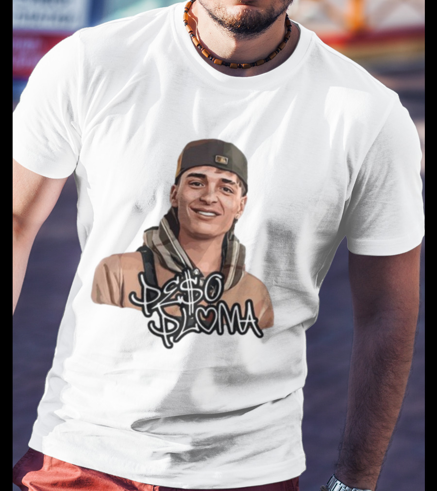 Peso Pluma Character Illustration With Baseball Cap And Scarf T-Shirt