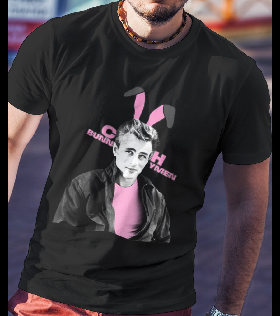 Echo Bunnymen Iconic Pink Bunny Ears Image T-Shirt