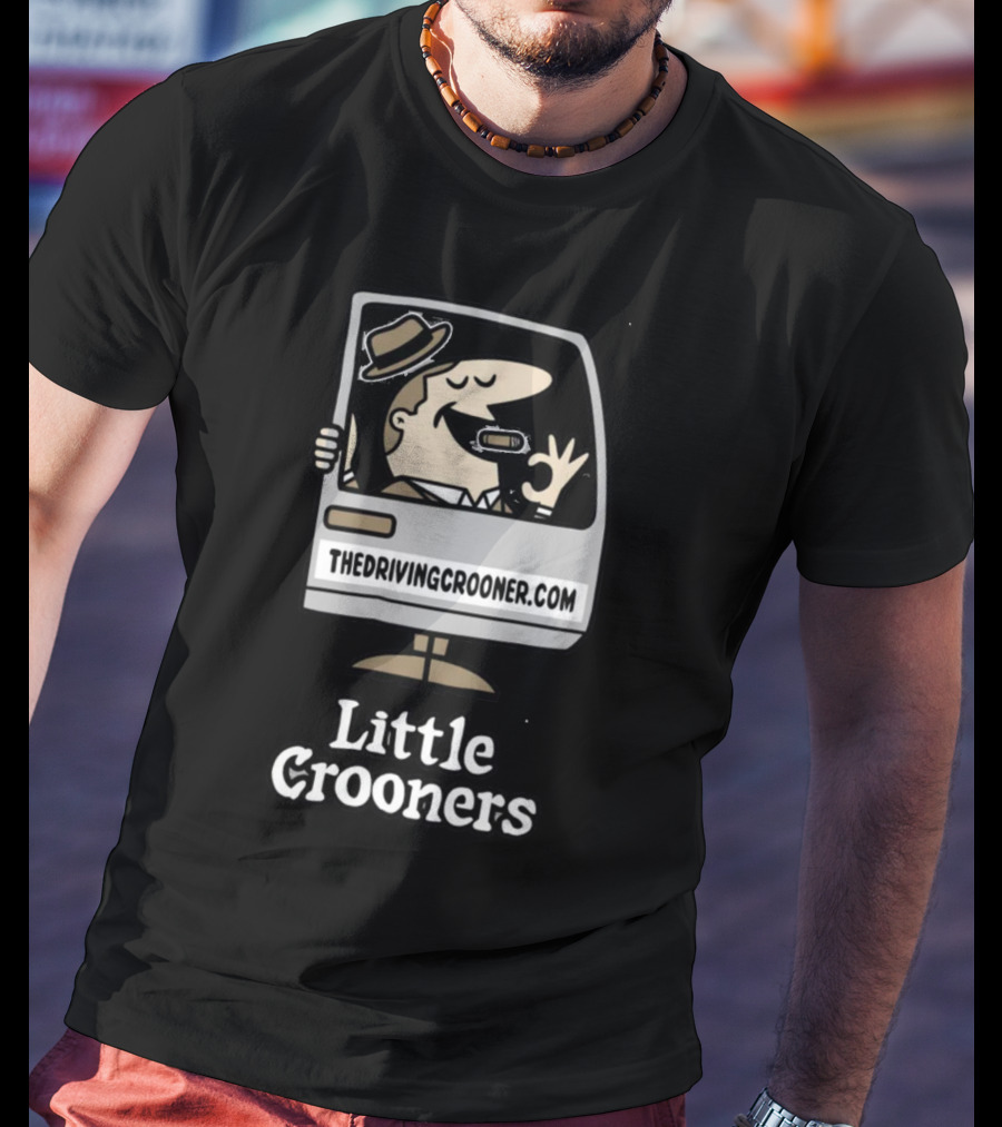 Little Crooners Thedrivingcrooner.com Microphone Character T-Shirt
