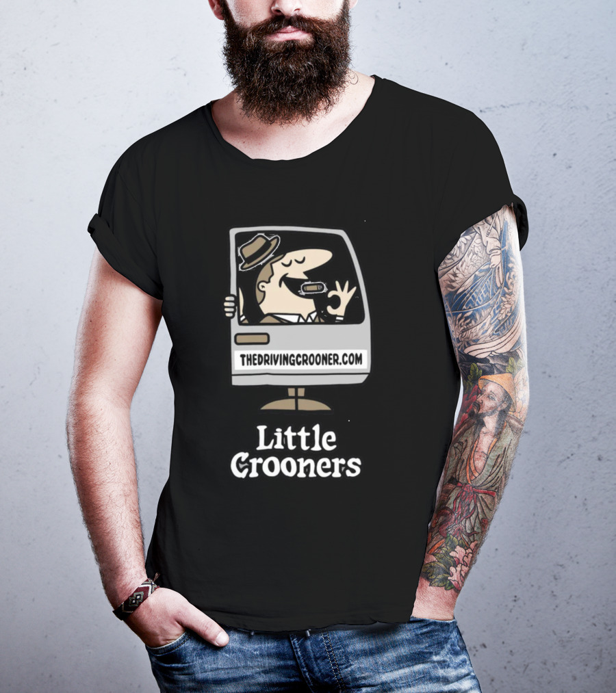 Little Crooners Thedrivingcrooner.com Microphone Character T-Shirt