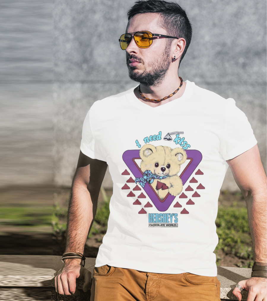I Need A Kiss Hershey's Chocolate World Bear T-Shirt